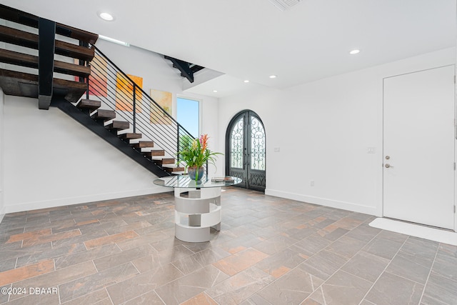 foyer entrance with french doors