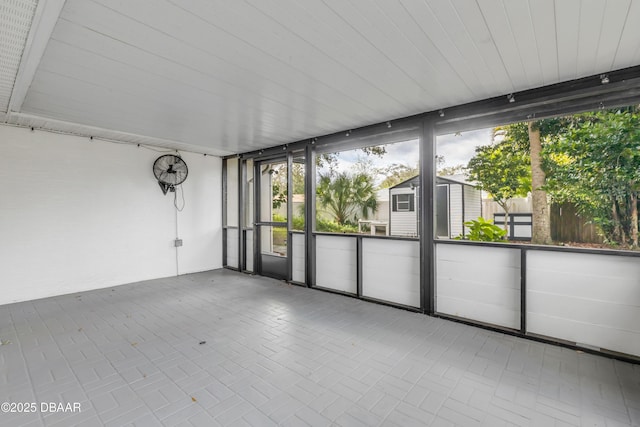 view of unfurnished sunroom