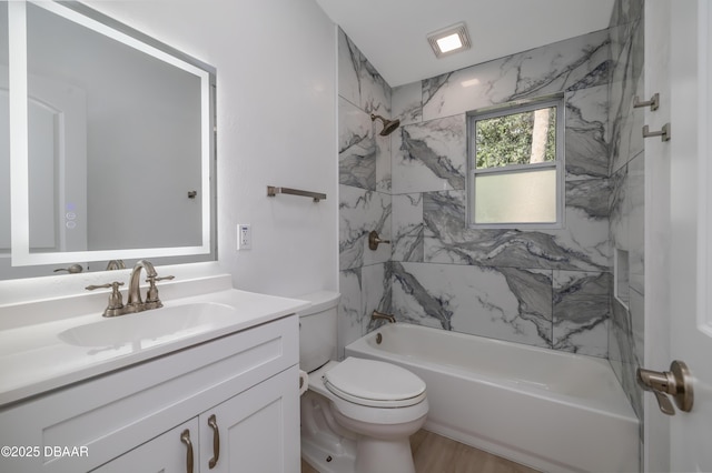 619 Aberdeen St, Daytona Beach, FL 32114 - full bathroom with toilet, vanity, and shower / tub combination