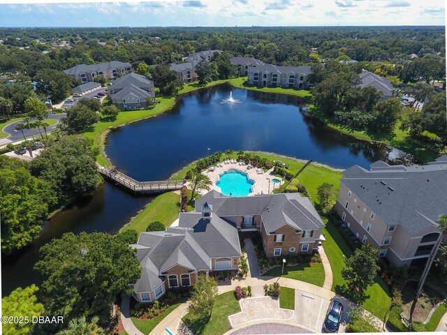 940 Village Trl Unit 5-106, Port Orange, FL 32127 - aerial view featuring a water view
