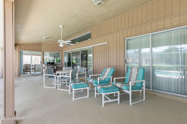 view of patio with ceiling fan