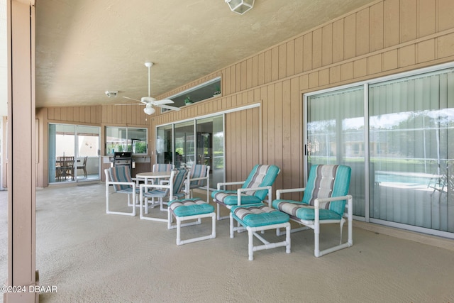 74 Kingsley Ln, Ormond Beach, FL 32174 - view of patio with ceiling fan and area for grilling