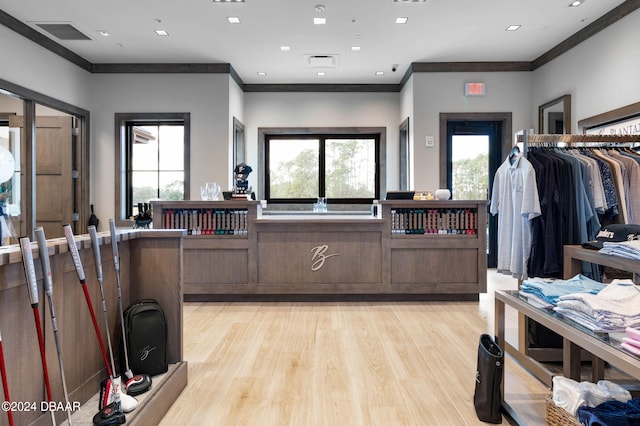 interior space featuring light wood-type flooring