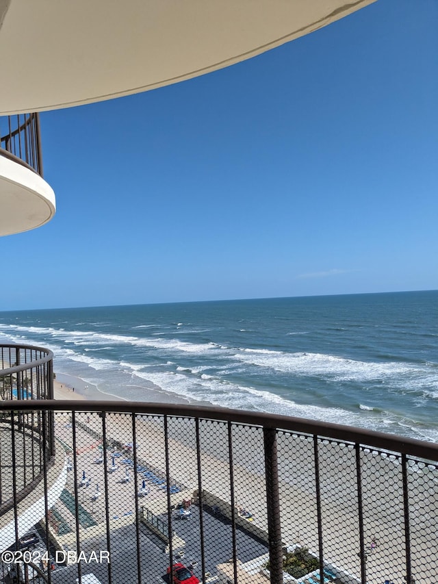 water view with a view of the beach