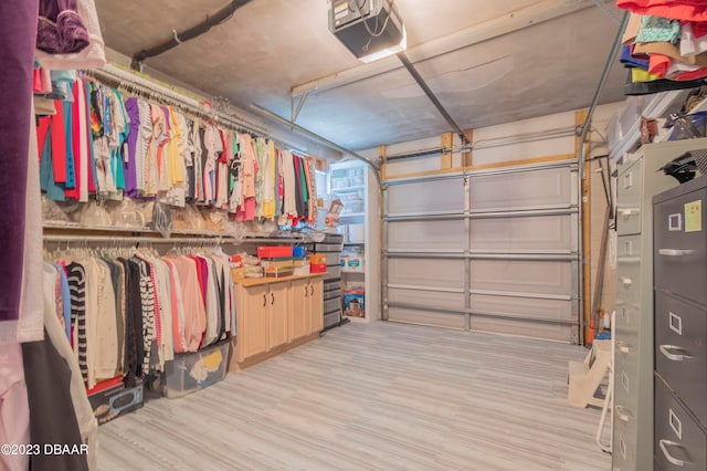 spacious closet featuring light wood-type flooring