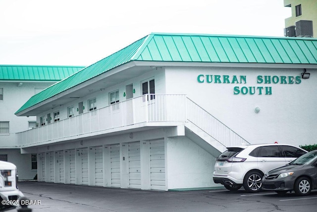 view of building exterior featuring central air condition unit