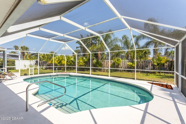 3 Seabridge Dr, Ormond Beach, FL 32176 - view of pool featuring a fenced backyard, a patio, and a lanai