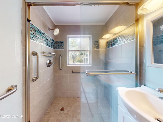 46 Reynolds Ave, Ormond Beach, FL 32174 - full bathroom featuring a shower stall and vanity