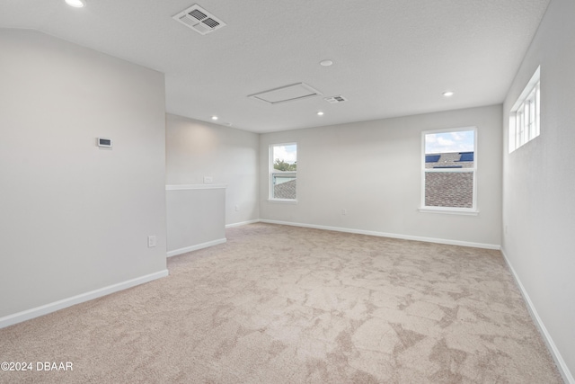 unfurnished room featuring light colored carpet and a wealth of natural light