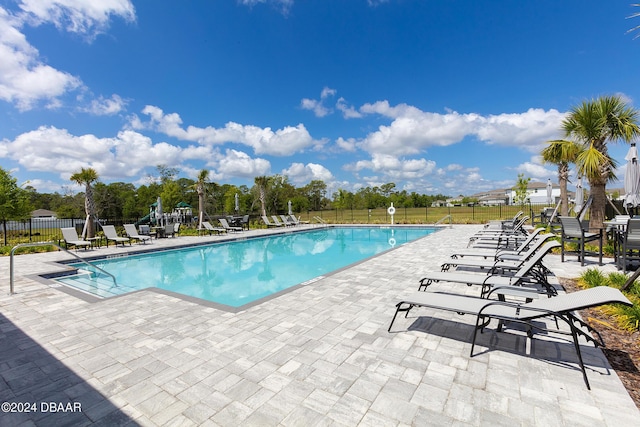 view of pool with a patio area