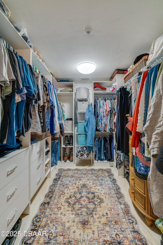 view of walk in closet