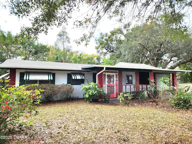 view of single story home