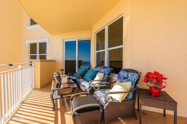 balcony featuring an outdoor living space