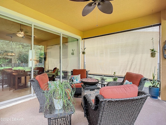 645 Elk River Dr, Ormond Beach, FL 32174 - view of patio featuring outdoor lounge area and ceiling fan