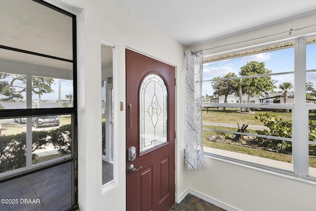entryway with baseboards