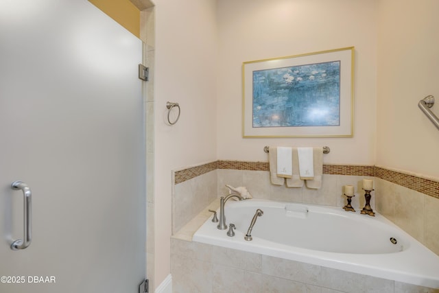 bathroom featuring a garden tub