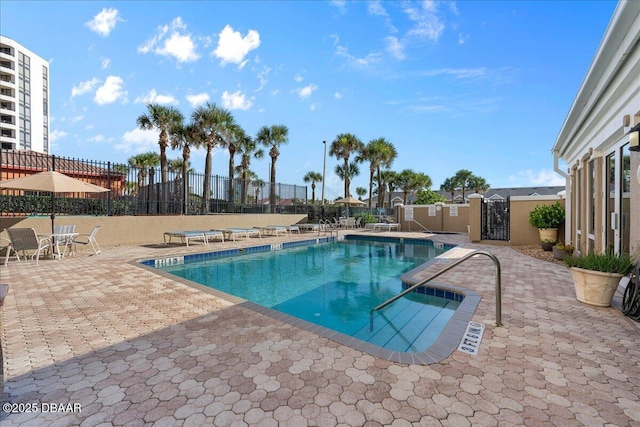 view of pool with a patio area