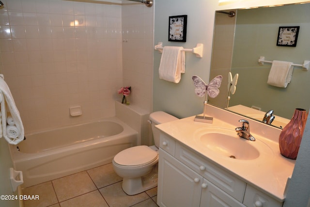 3145 S Atlantic Ave Unit 401, Daytona Beach, FL 32118 - full bathroom with tile patterned flooring, vanity, shower / tub combination, and toilet
