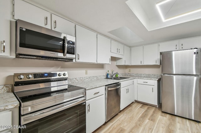 2421 Needle Palm Dr, Edgewater, FL 32141 - kitchen with appliances with stainless steel finishes, a sink, light countertops, and light wood finished floors