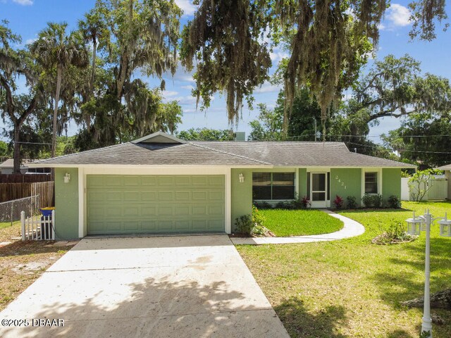 2421 Needle Palm Dr, Edgewater, FL 32141 - single story home featuring an attached garage, stucco siding, concrete driveway, and roof with shingles