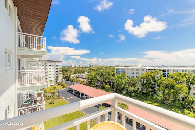 balcony featuring a city view