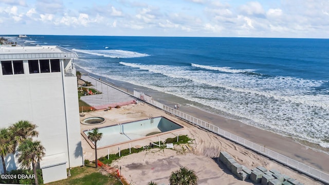 property view of water with a beach view