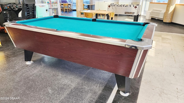 recreation room featuring a wall mounted AC and billiards