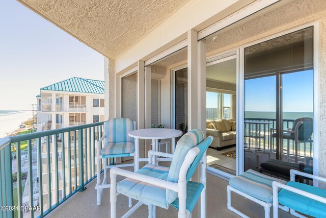 balcony with a water view