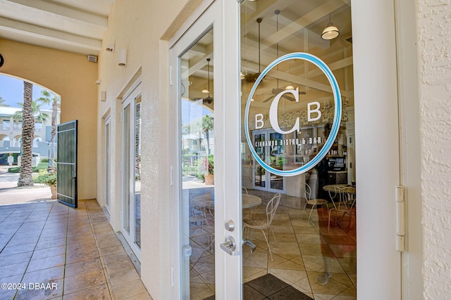 exterior space featuring french doors