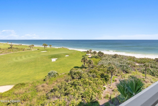 property view of water with a beach view