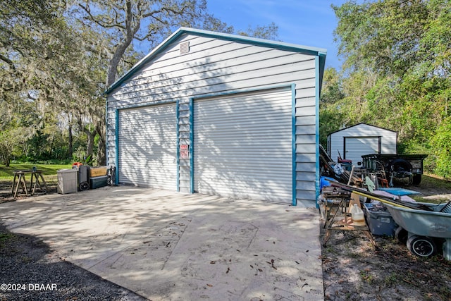 view of garage