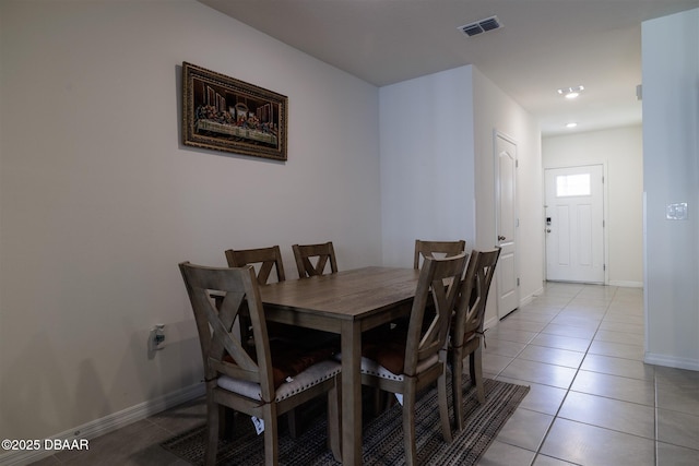 view of tiled dining area