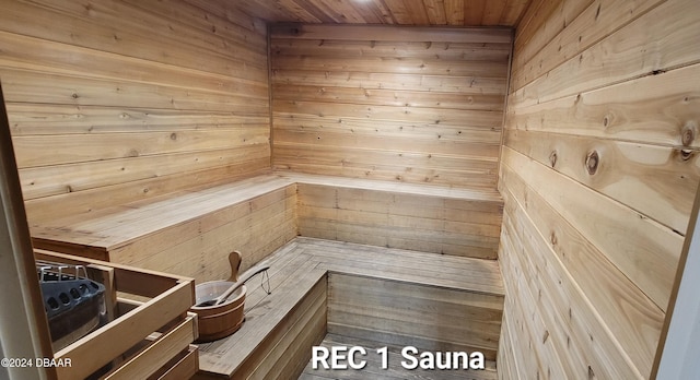 view of sauna