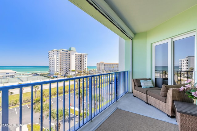 balcony with a water view