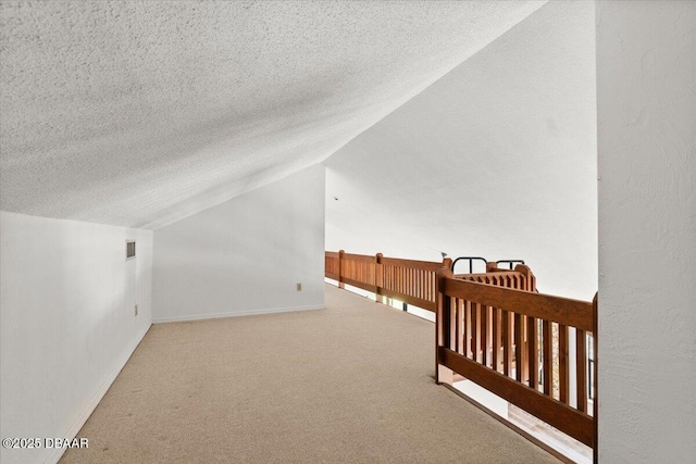 232 Chippewa Cir, Ormond Beach, FL 32174 - bonus room featuring carpet floors, vaulted ceiling, and a textured ceiling
