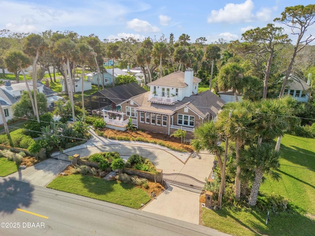 drone / aerial view with a residential view