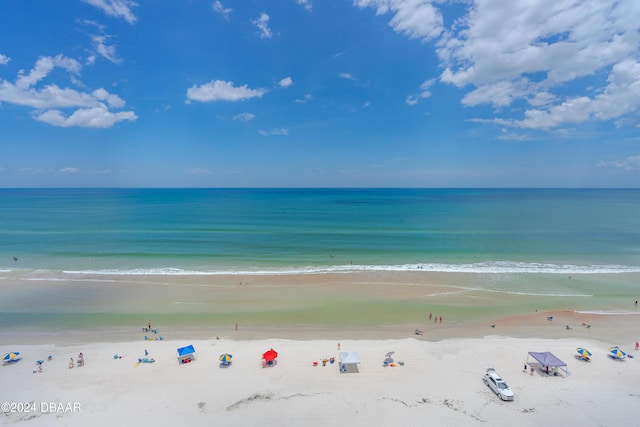 property view of water featuring a view of the beach