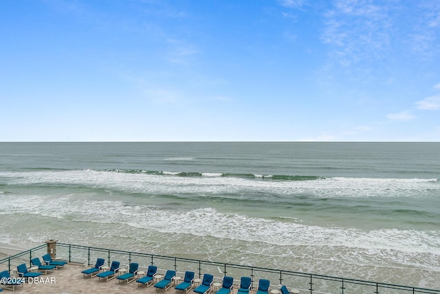 view of water feature featuring a view of the beach