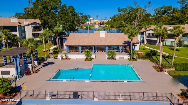 view of pool featuring a patio area