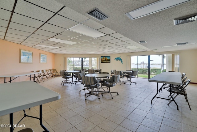 dining room featuring light tile patterned floors