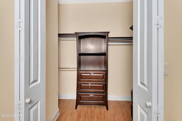 spacious closet with light wood-type flooring