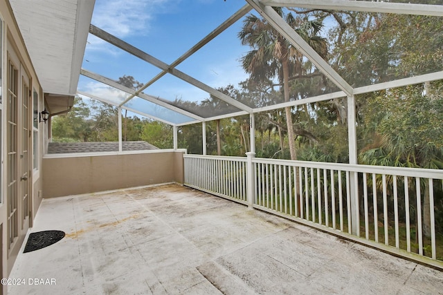 view of patio / terrace with glass enclosure