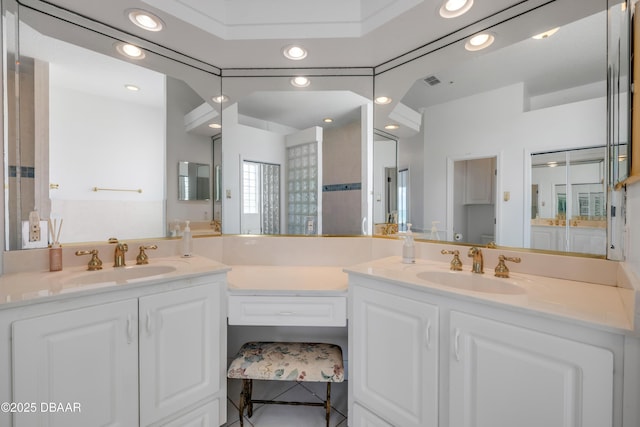 4690 S Atlantic Ave, Ponce Inlet, FL 32127 - full bath with double vanity and recessed lighting