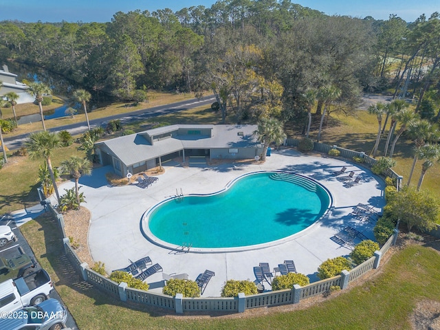 view of pool featuring a patio