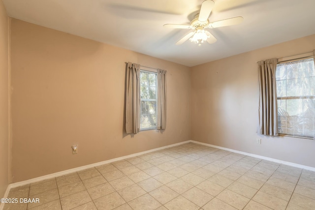 unfurnished room featuring ceiling fan