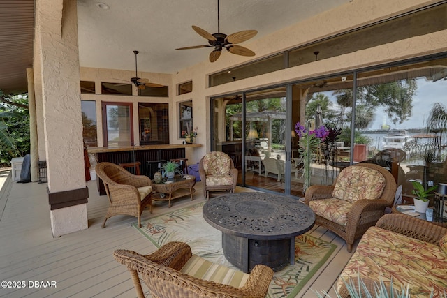 6 Rosalyn Lndg, Daytona Beach, FL 32118 - view of patio with a ceiling fan and an outdoor living space