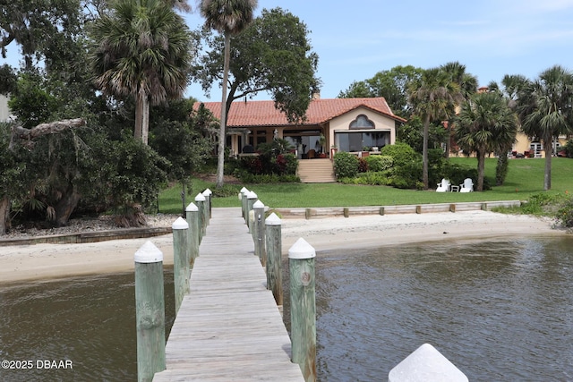 6 Rosalyn Lndg, Daytona Beach, FL 32118 - dock area featuring a yard and a water view