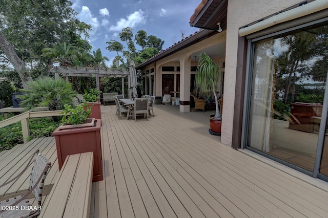 6 Rosalyn Lndg, Daytona Beach, FL 32118 - deck featuring outdoor dining area and a pergola