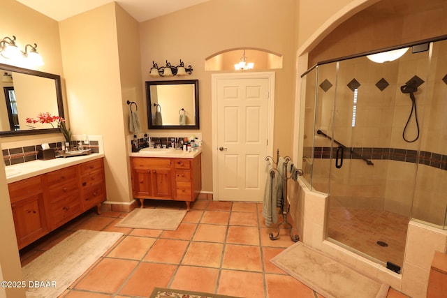 6 Rosalyn Lndg, Daytona Beach, FL 32118 - full bathroom with a stall shower, vanity, and tile patterned floors