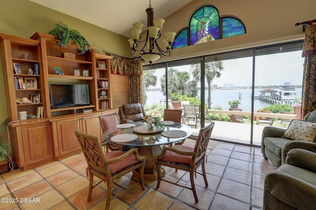 6 Rosalyn Lndg, Daytona Beach, FL 32118 - dining room featuring a chandelier and light tile patterned floors